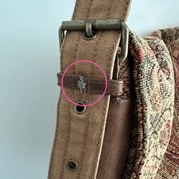 Vintage Fossil Paisley Tapestry Messenger Bag - Picture 9 of 9